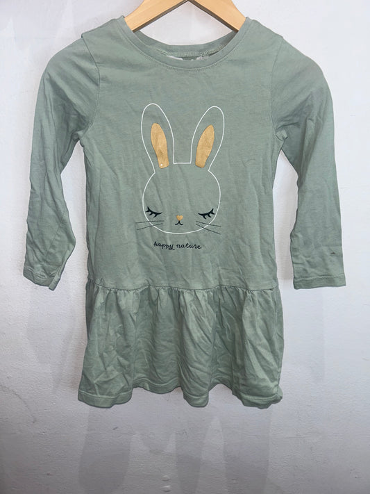Happy nature bunny dress 3-4y