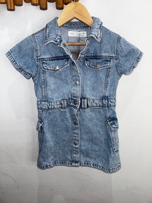 Denim shirt dress 3-4y
