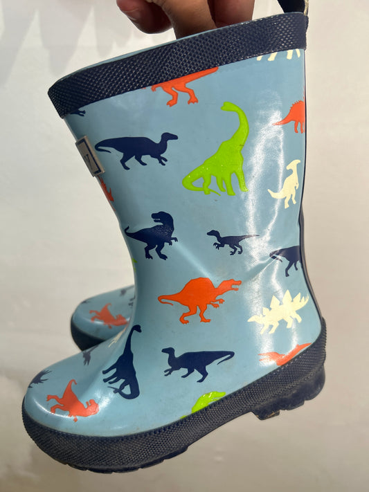 C10 Hatley blue dino rainboots