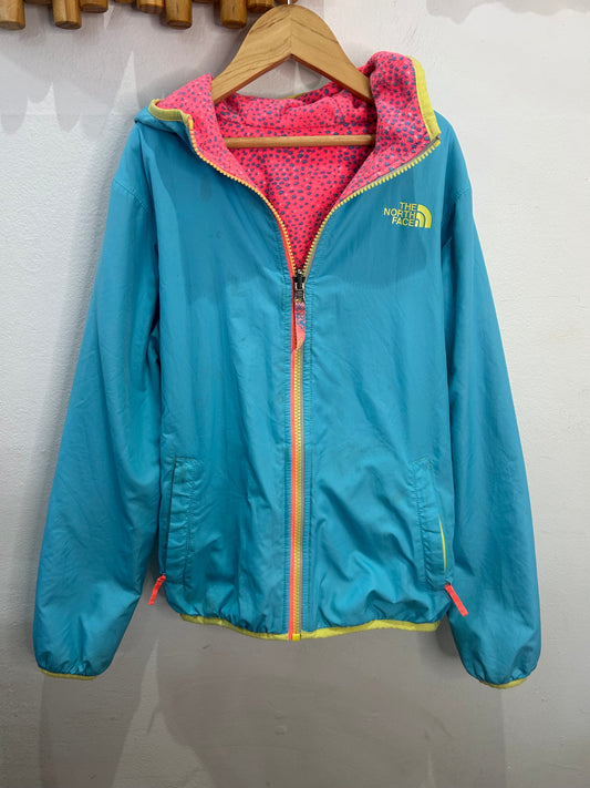 The Northface blue fleece lined reversible jacket 8-10y