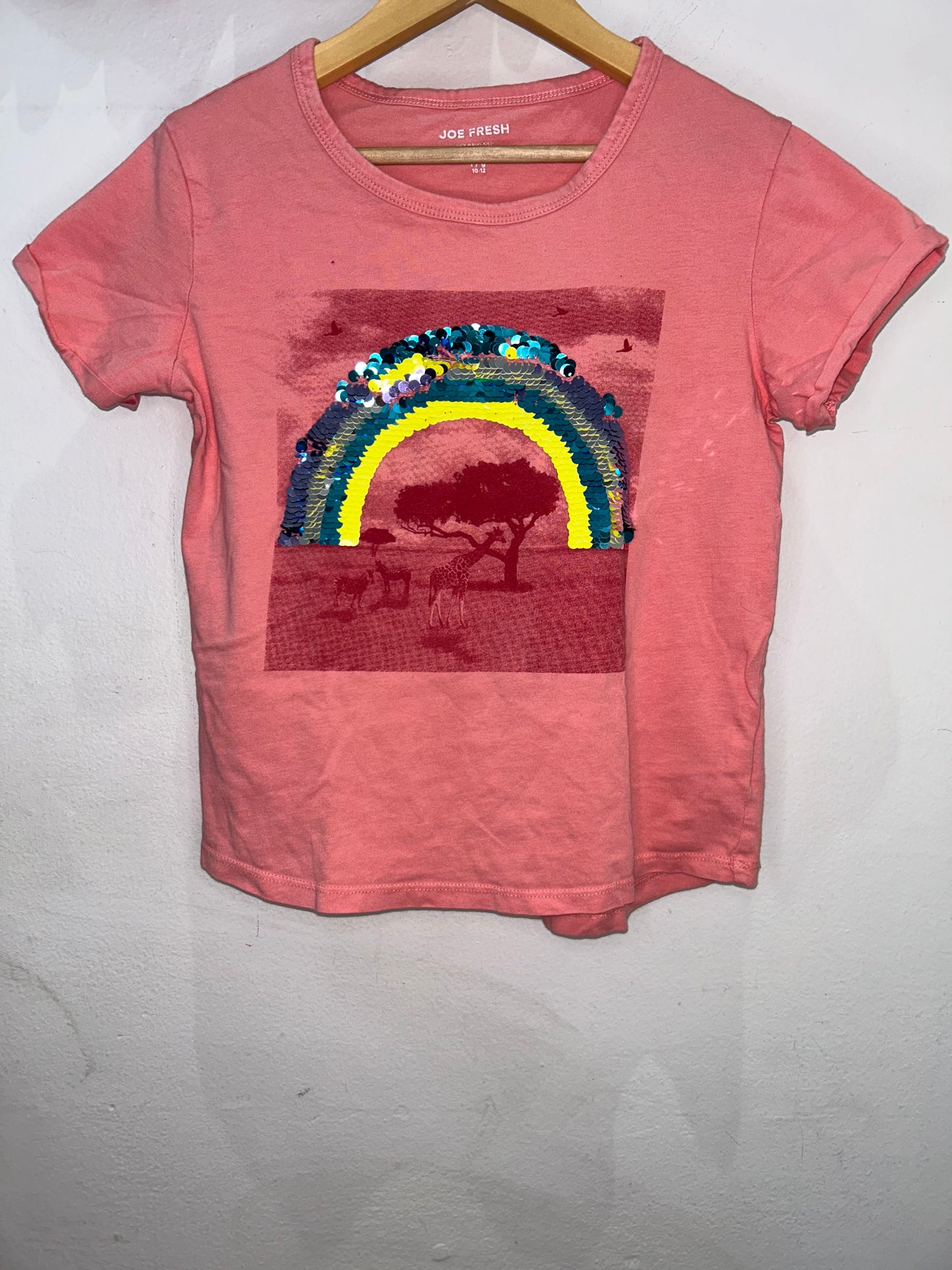Sequin rainbow tee 10-12y