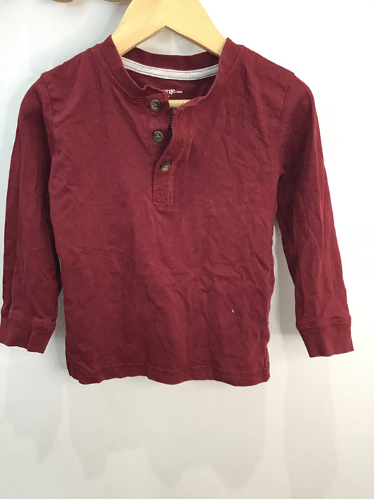 Tee maroon henley 3y