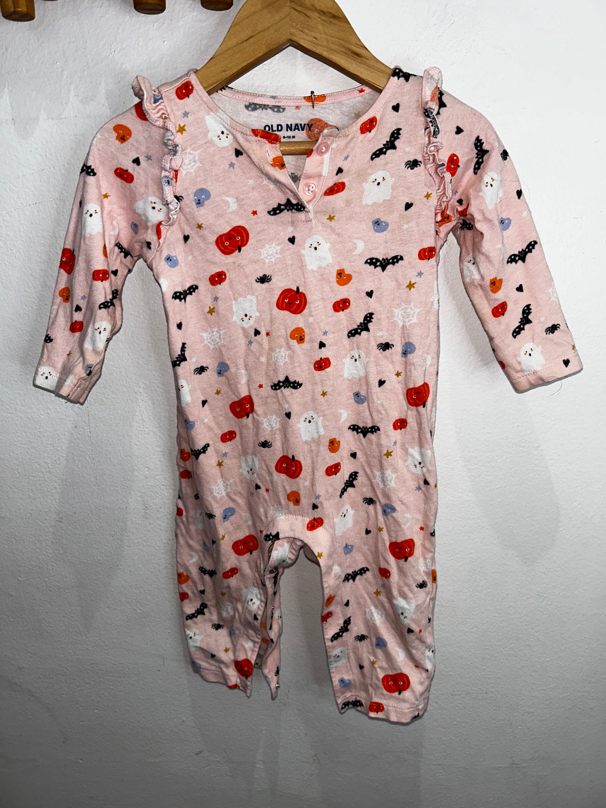Pink Halloween romper 6-12m