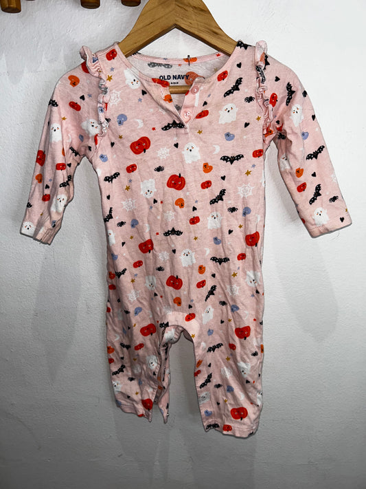 Pink Halloween romper 6-12m