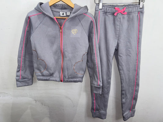 Grey and pink jogger set 6y