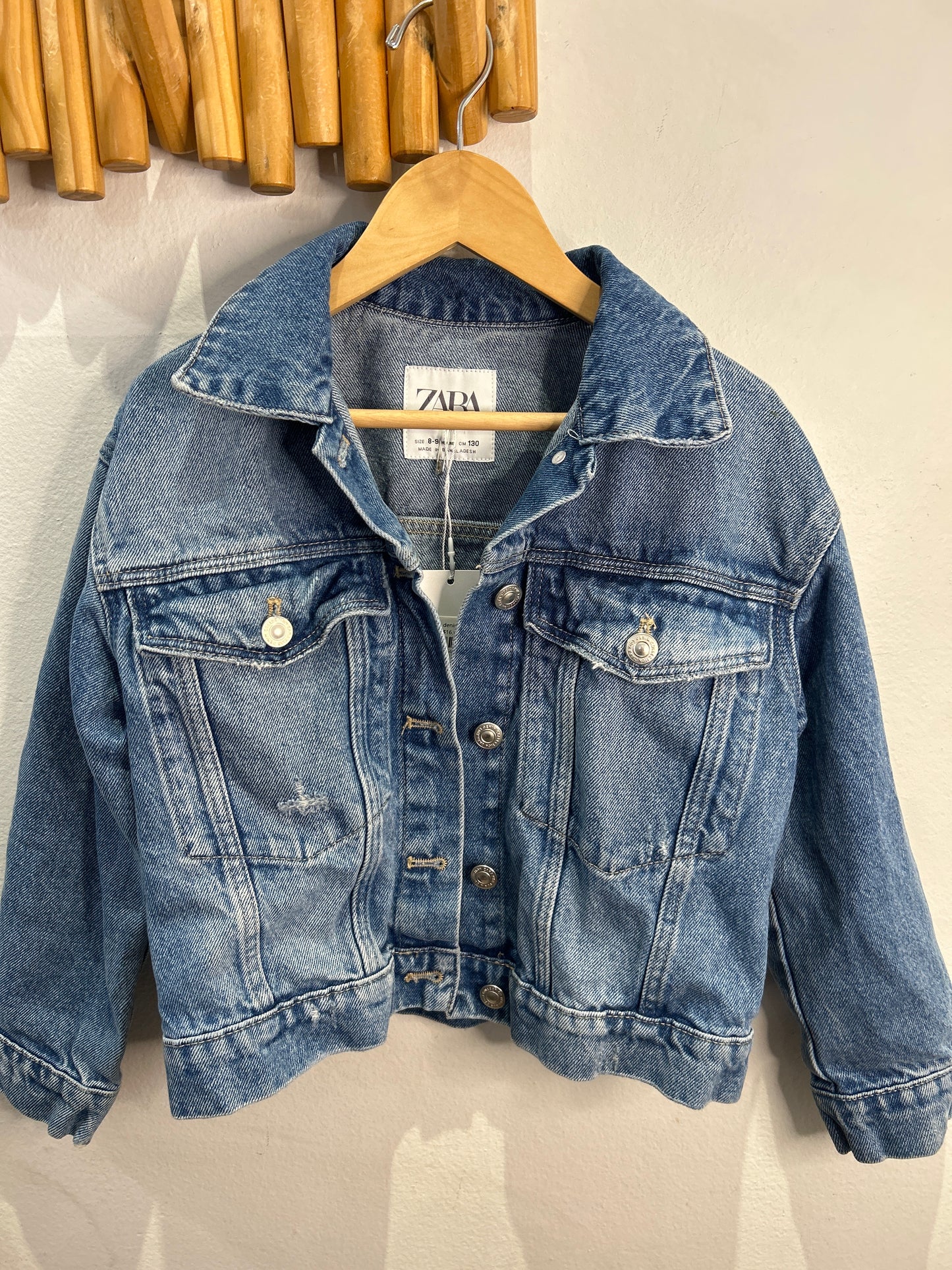 Acid wash denim jacket 8-9y
