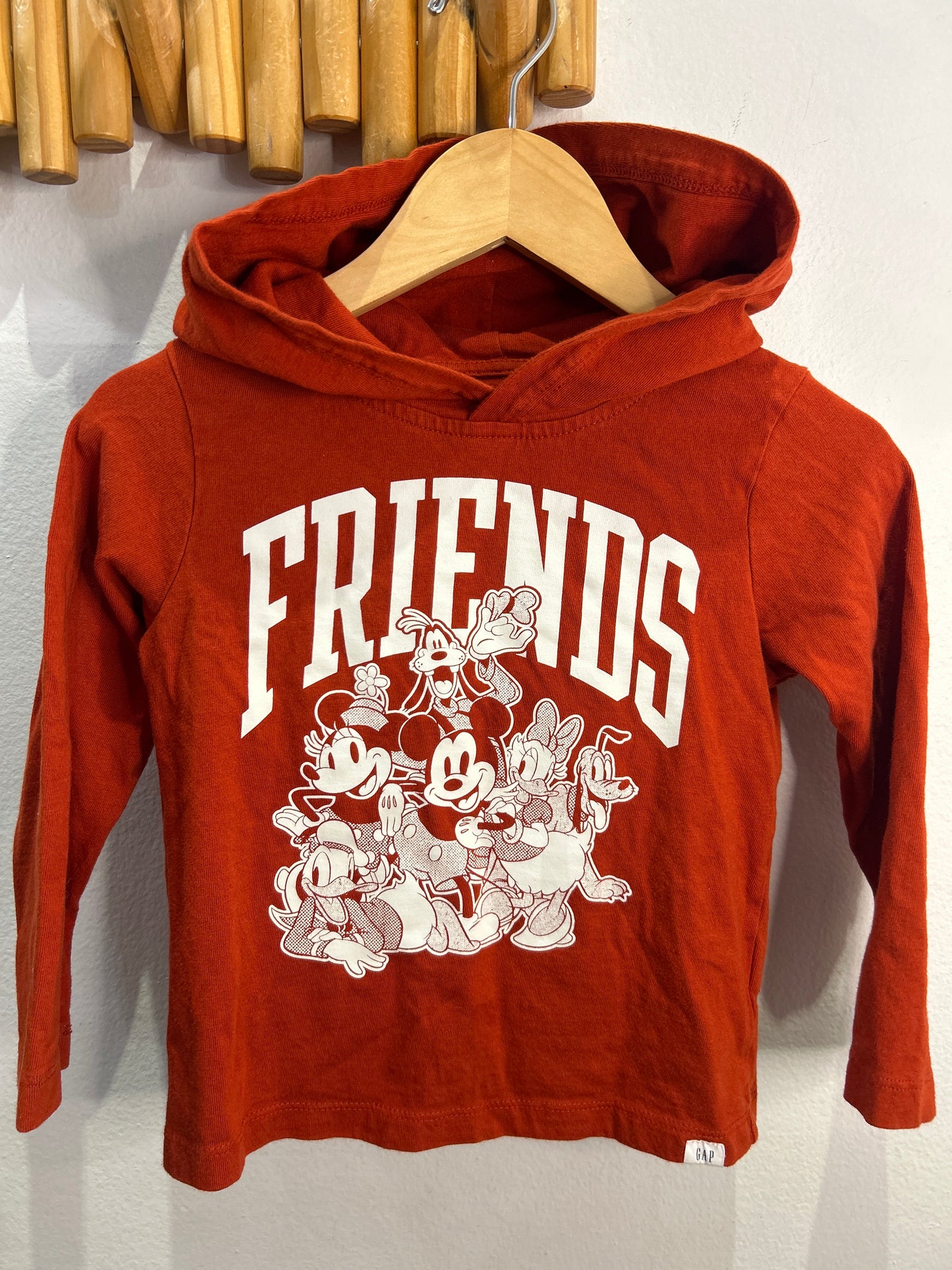 Mickey and Friends orange hooded tee 3y
