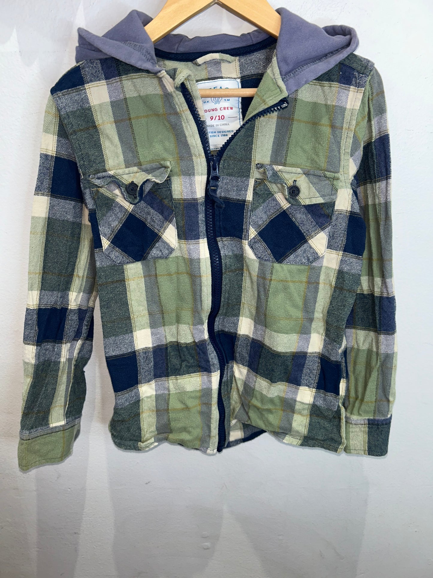 Flannel shirt zip-up 9-10y