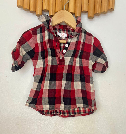 Red checkered blouse 2y