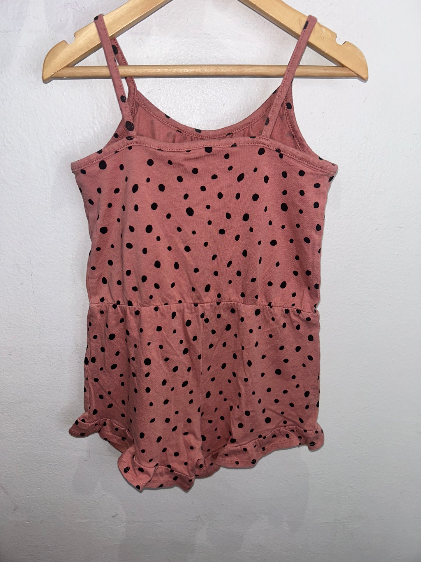 Dots shorty romper 2-4y pink