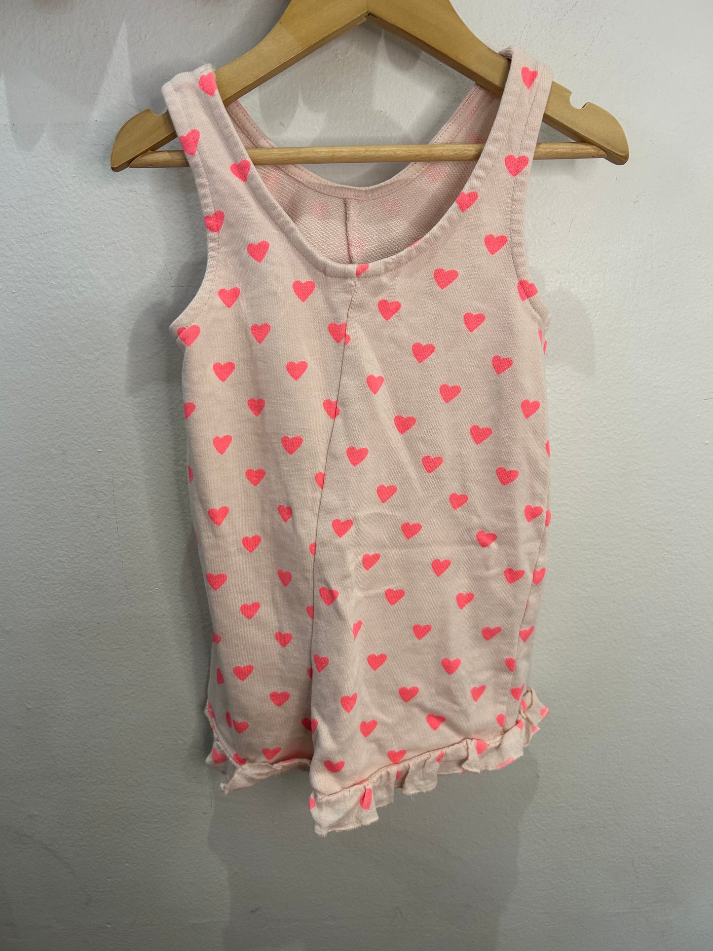 Neon hearts shorty romper 4y