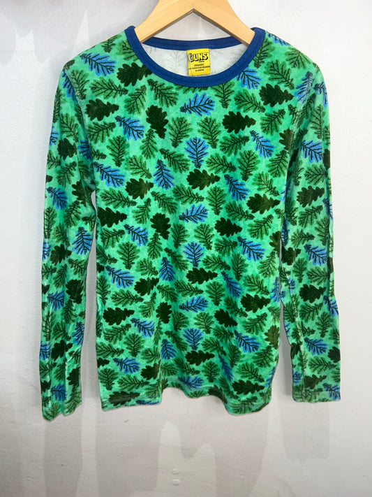 Duns velour longsleeve leaves 9-10y