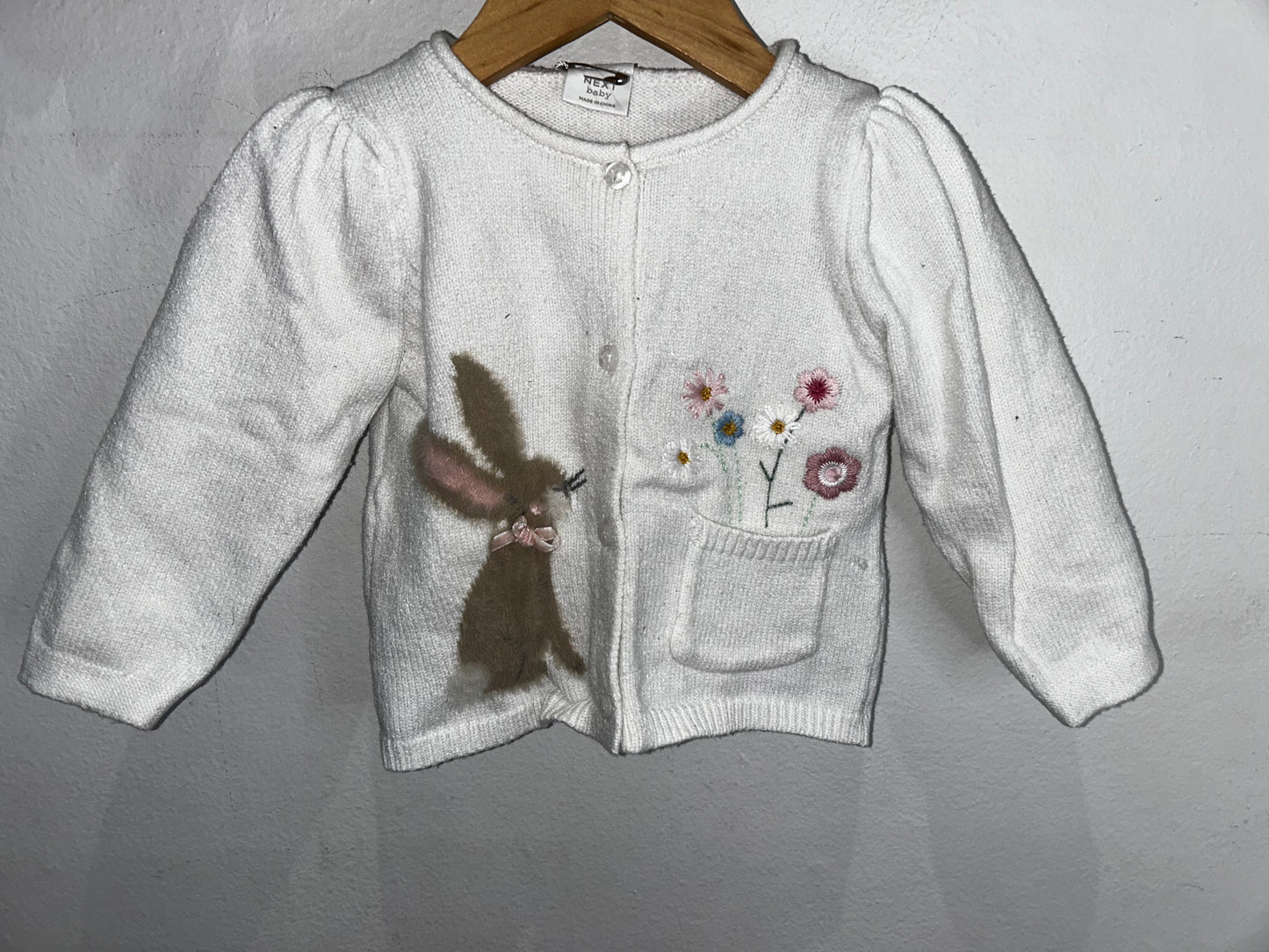 Furry bunny cardigan 9-12m