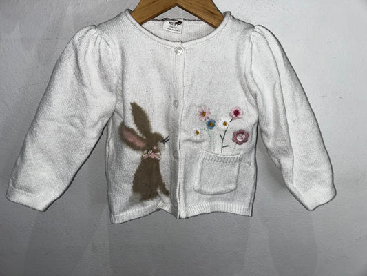 Furry bunny cardigan 9-12m