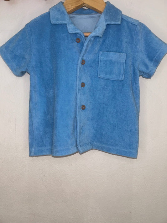 Blue terry shirt 12-18m