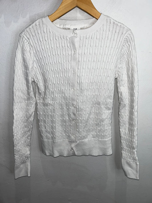 White knit cardigan 10-11y
