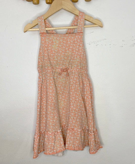 Peach flowers dress 2y