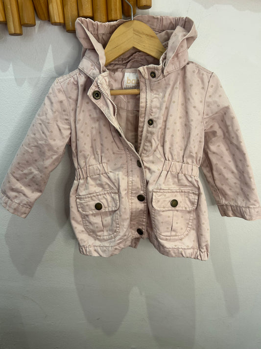 Pink dots canvas jacket 12-18m