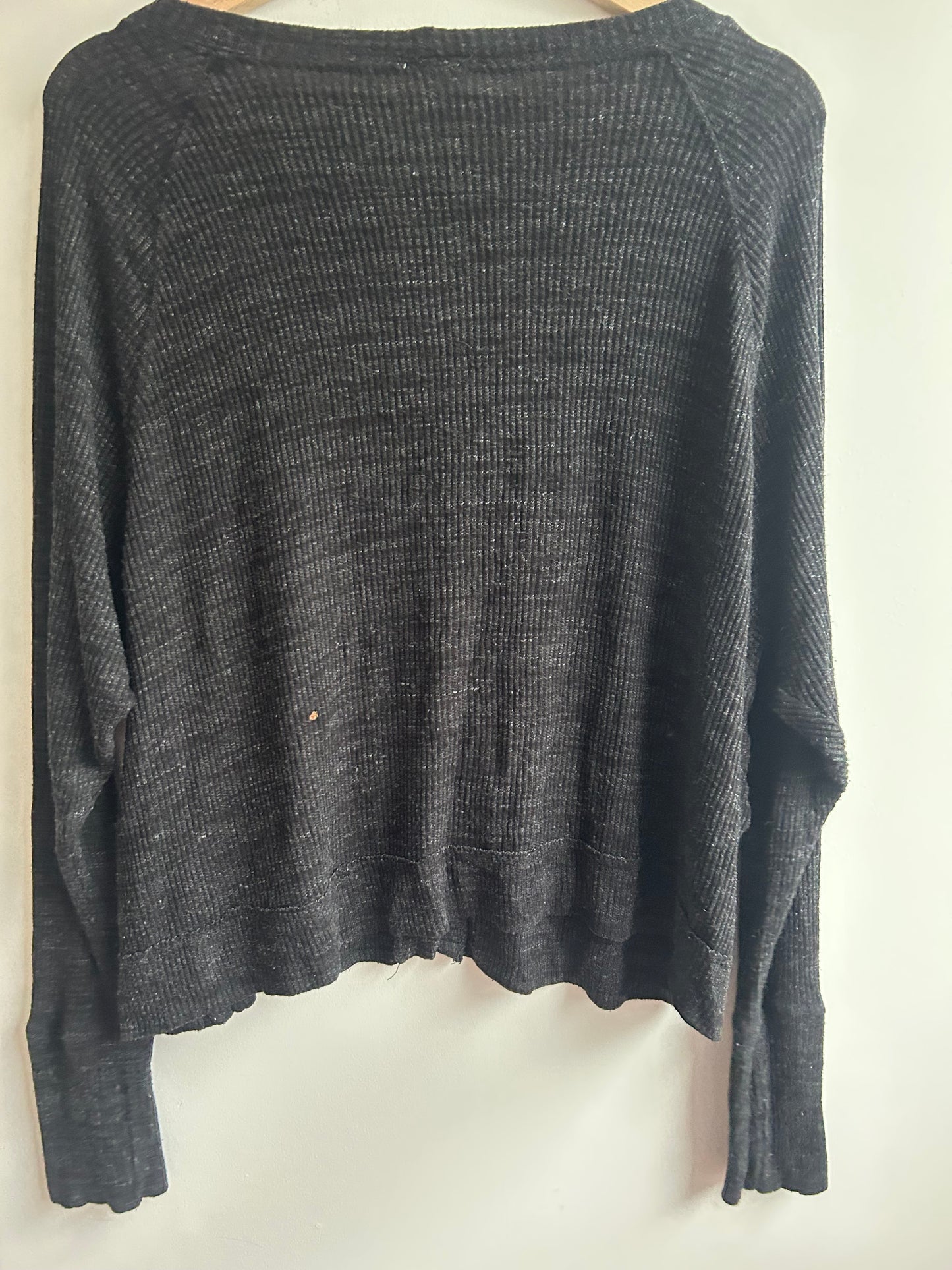 Black ribbed oversized cardigan M