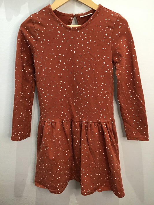 Ochre dots dress 7-8y