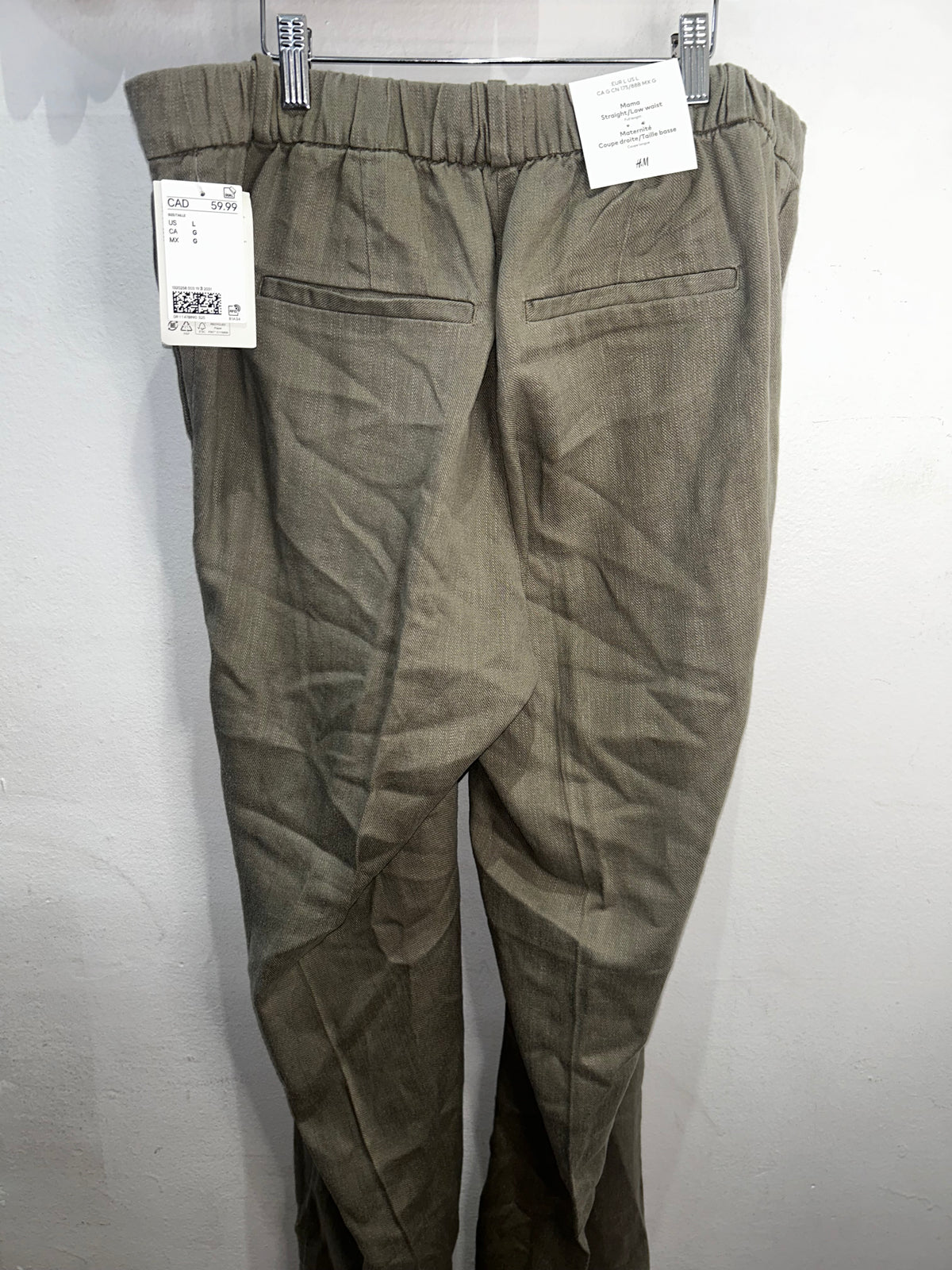 Linen blend maternity pants- size large- NEW