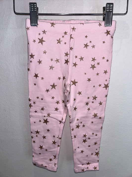 Gold star pink leggings 18-24m