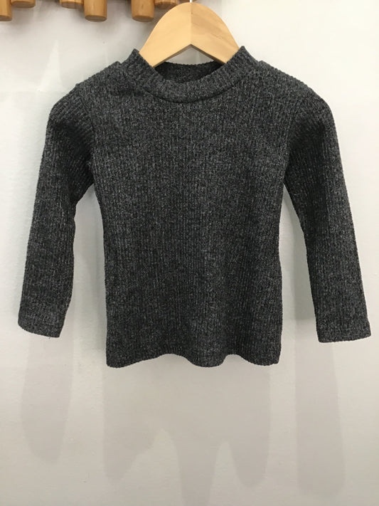 Mockneck grey sweater 12-18m