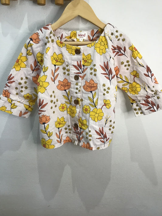 Blouse flower linen 3y