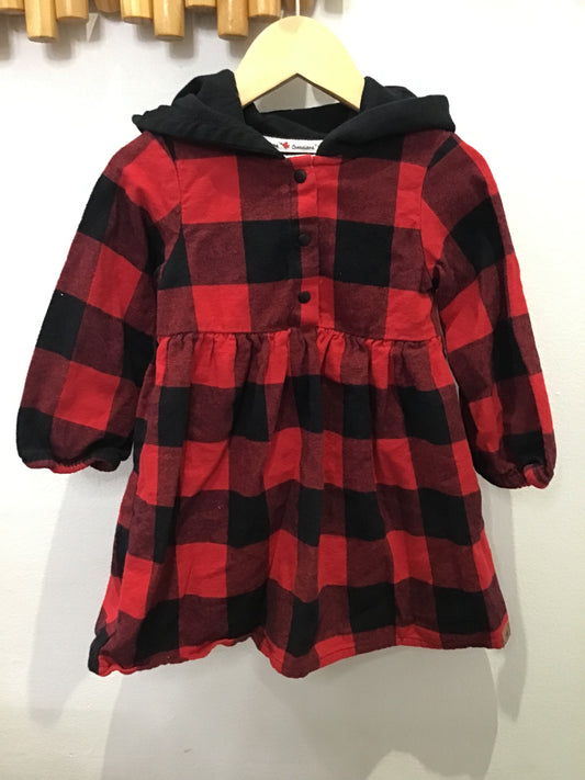 Flannel hooded dress 18-24m