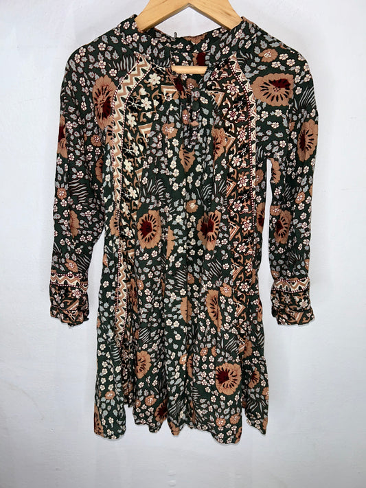 Green floral dress 4-6y