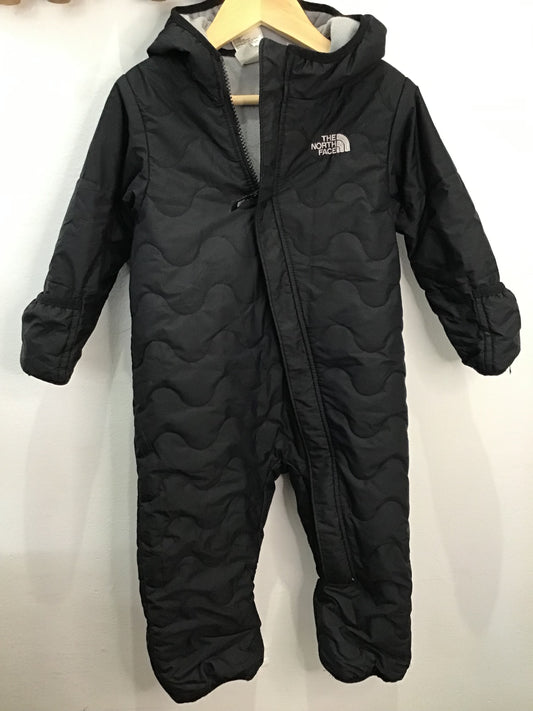 The North Face black snowsuit 12-18m
