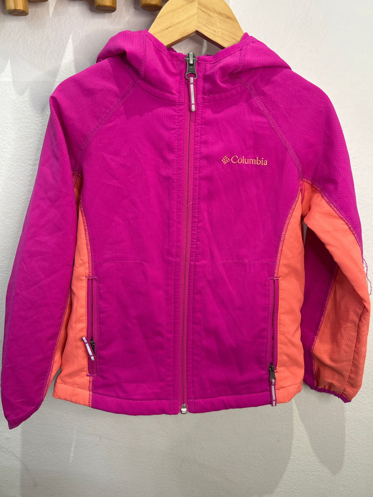 Columbia pink windbreaker 4y
