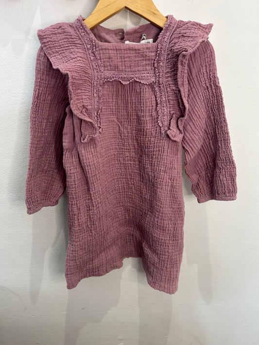 Lilac texture dress 3-4y