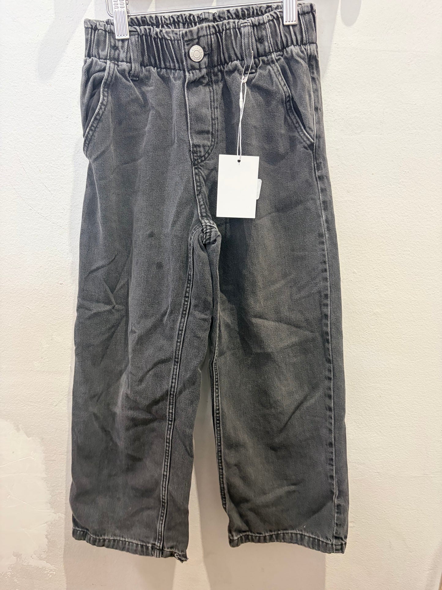 Black wide leg stretchy jeans 8-9y