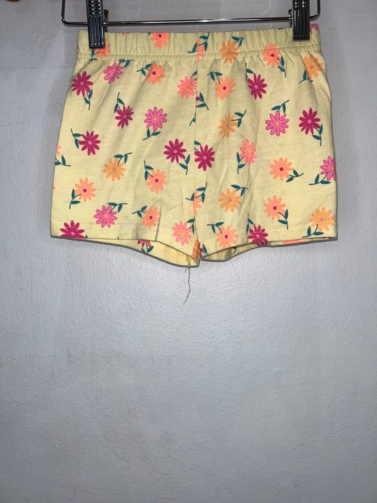 Bright flowers yellow shorts 2y