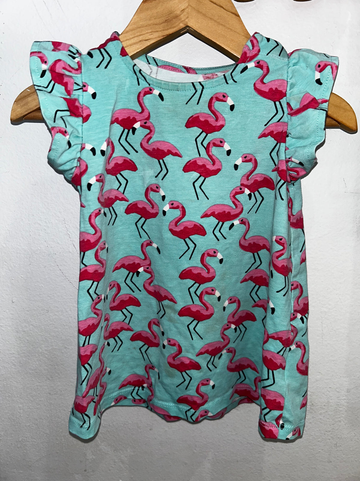 Teal flamingo dress 9m