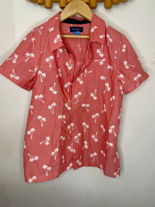 Peach palm tree shirt 8y