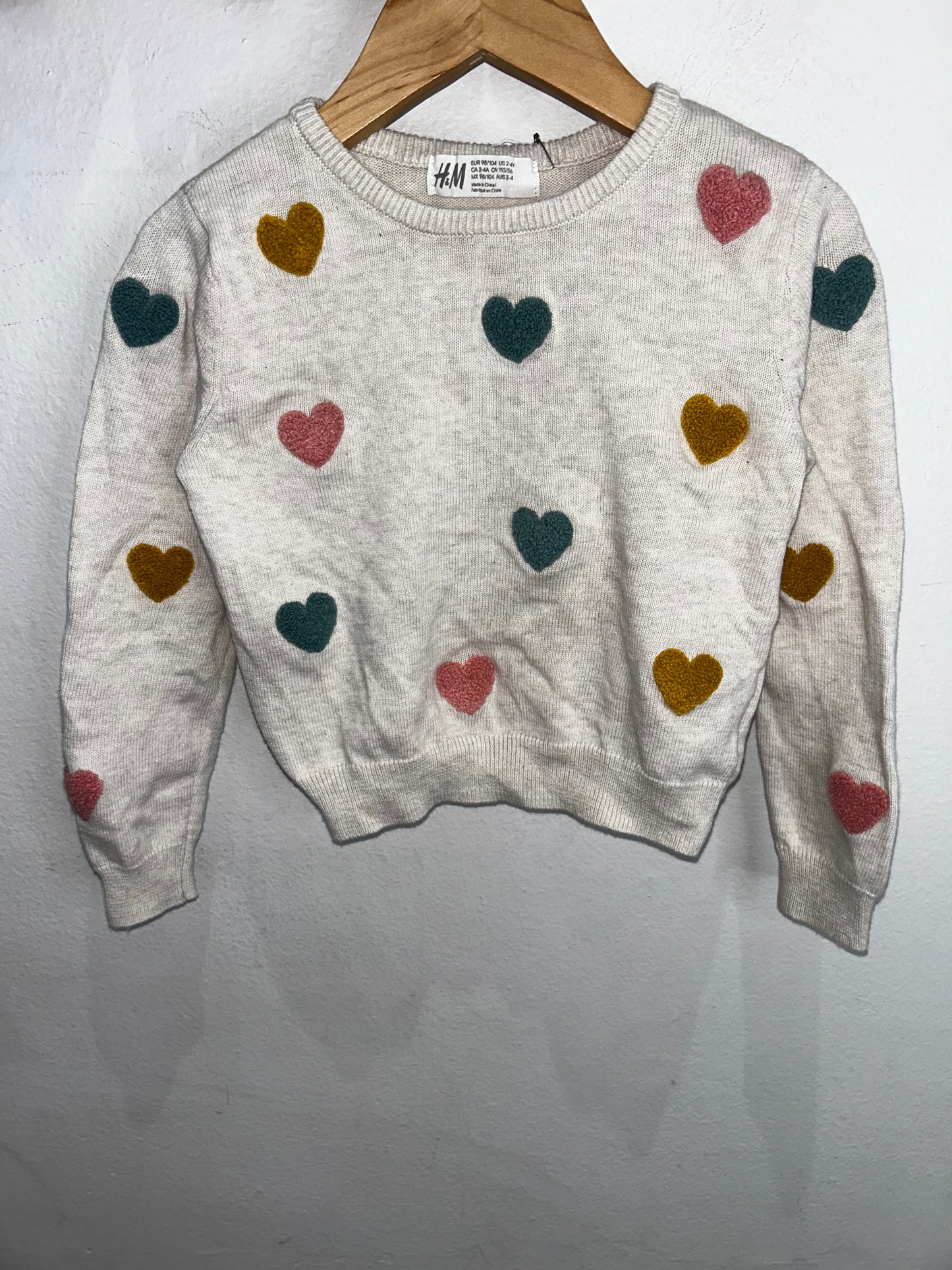 Latch hearts sweater 2-4y