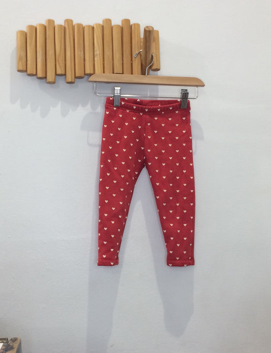 Red hearts jogger leggings 2y