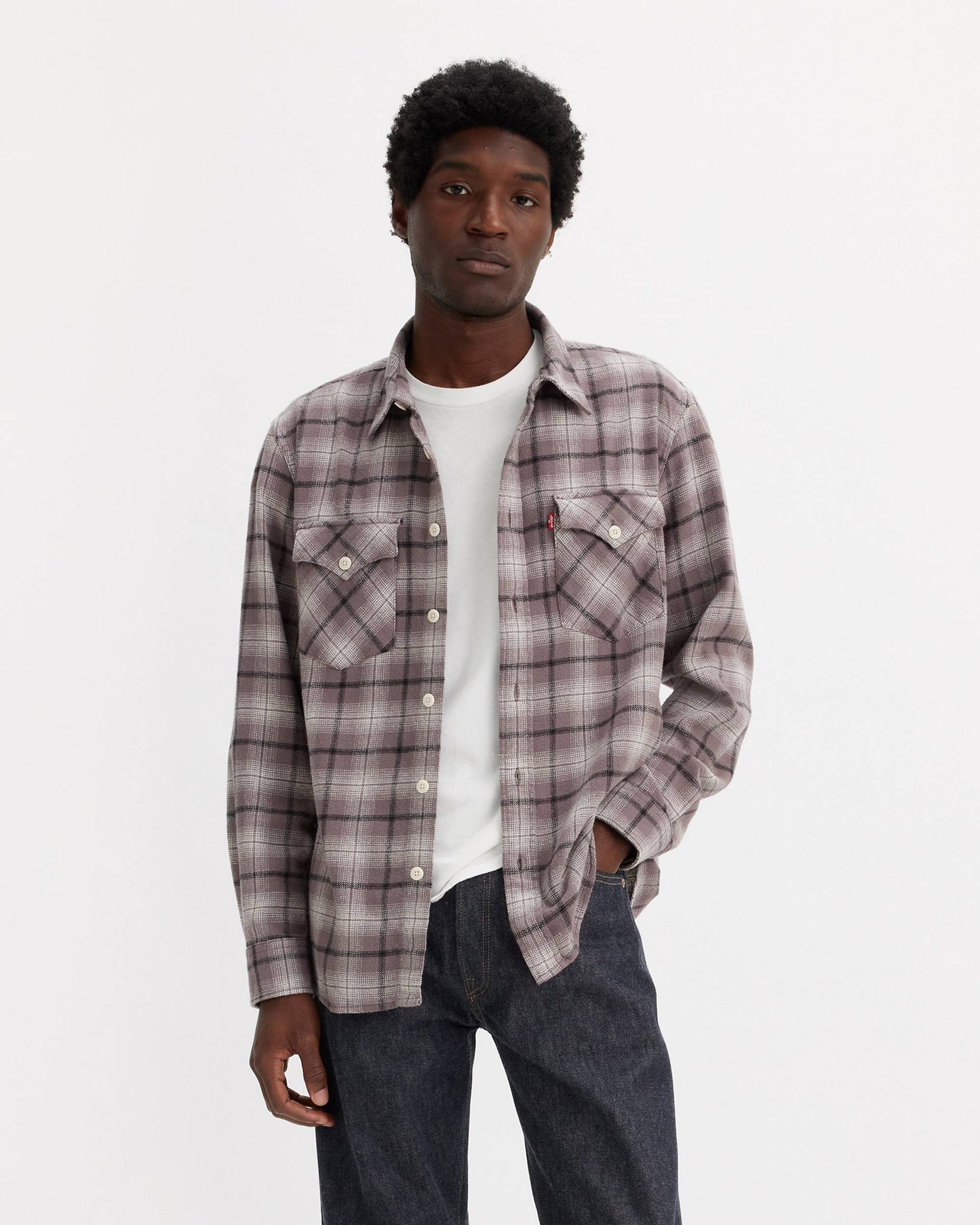 Pear button checkered shirt XL (mens)