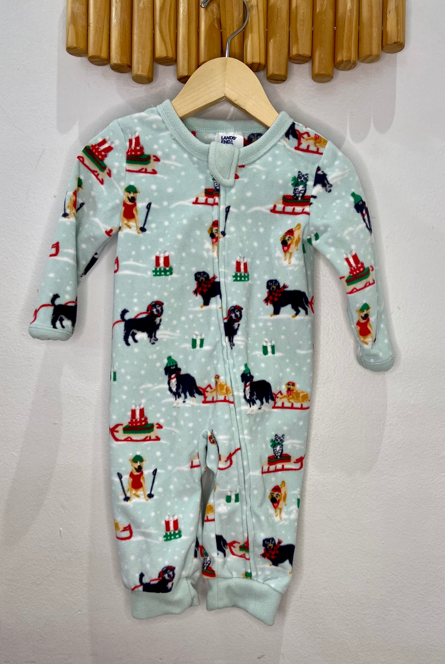 Fleece Christmas dogs sleeper 3-6m