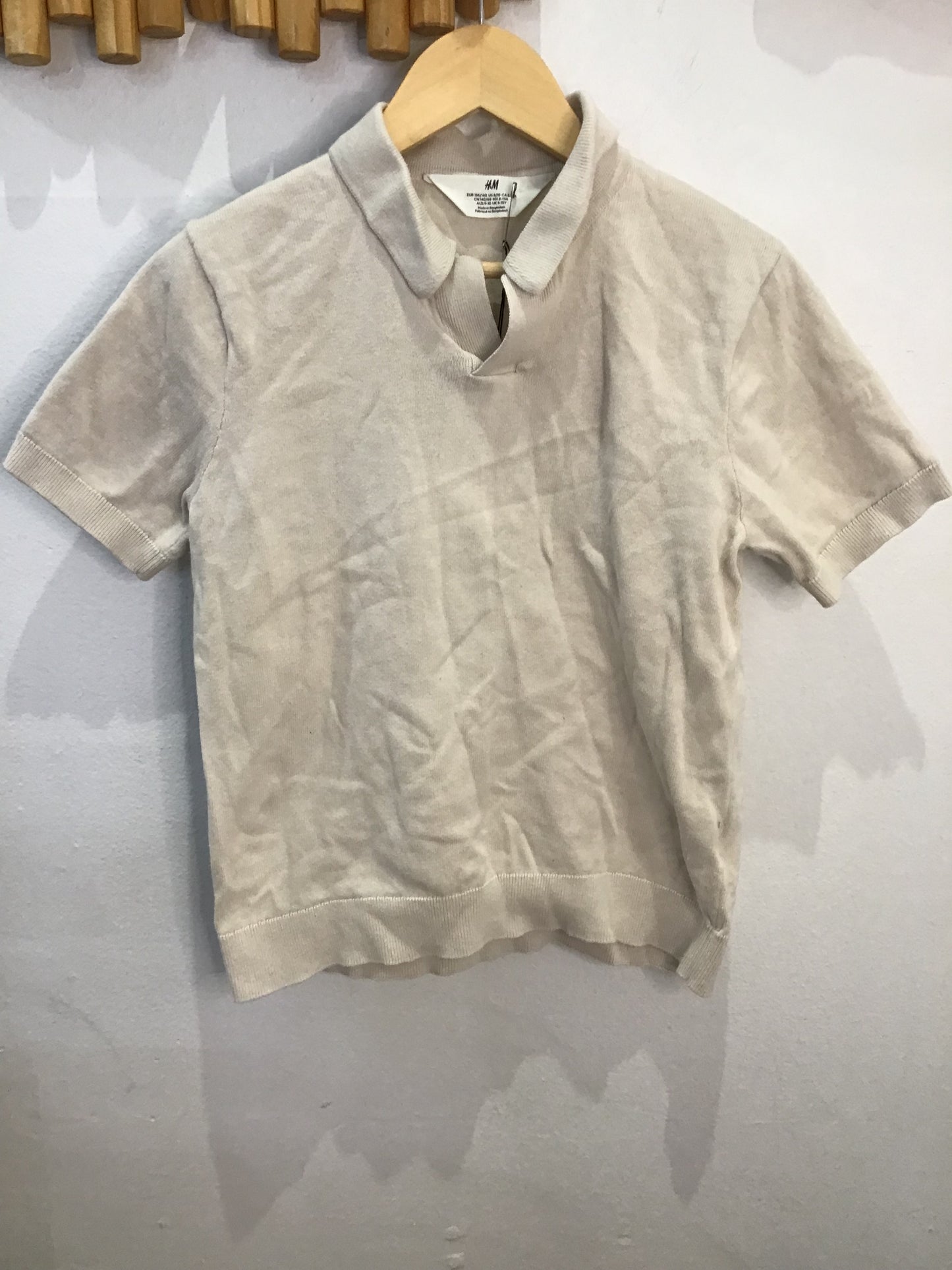 Knit polo beige 8-10y