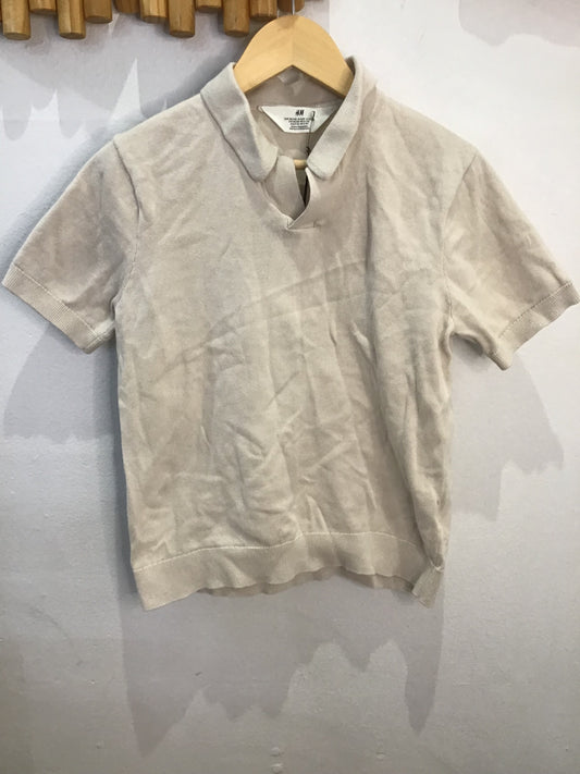 Knit polo beige 8-10y