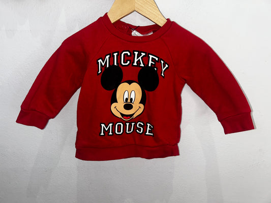 Mickey Mouse red pullover 4-6m