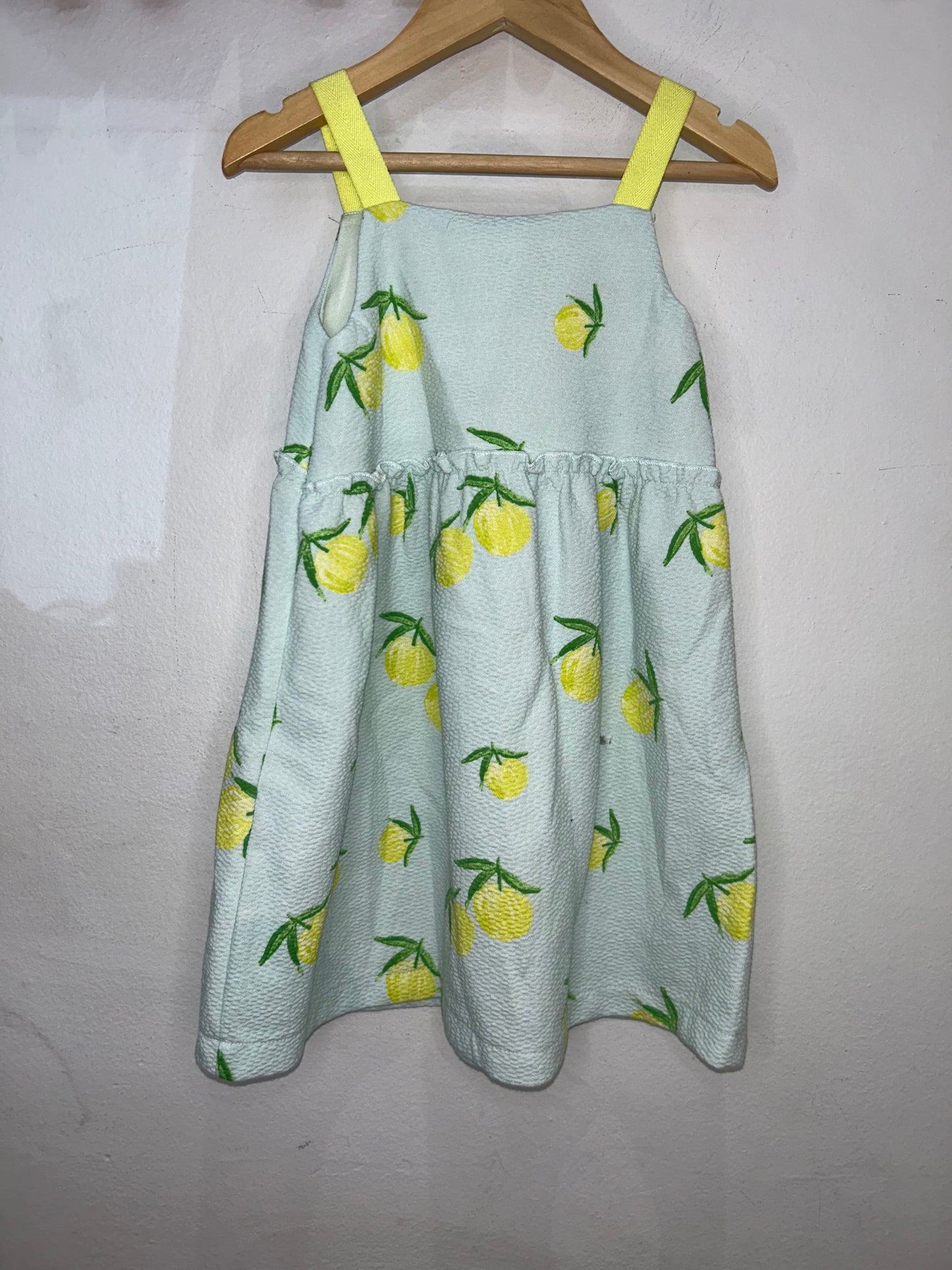 Yellow fruits dress 3-4y