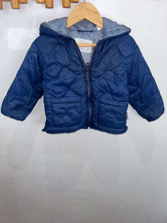 Blue puffer jacket 9-12m
