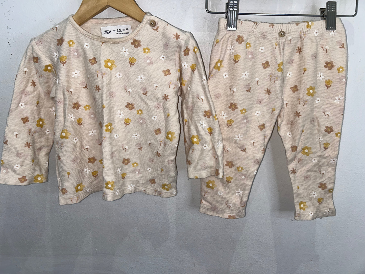 Cream floral set 9-12m