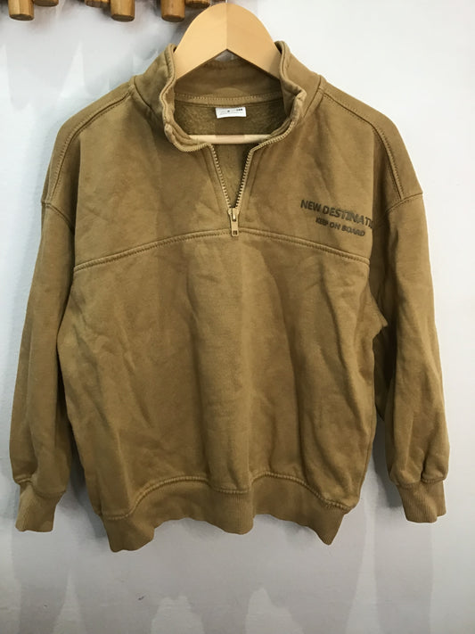 Sweater brown quarter zip 8y