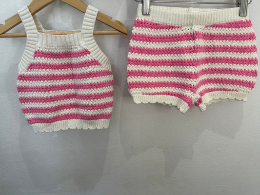 Pink crochet set 4y NEW