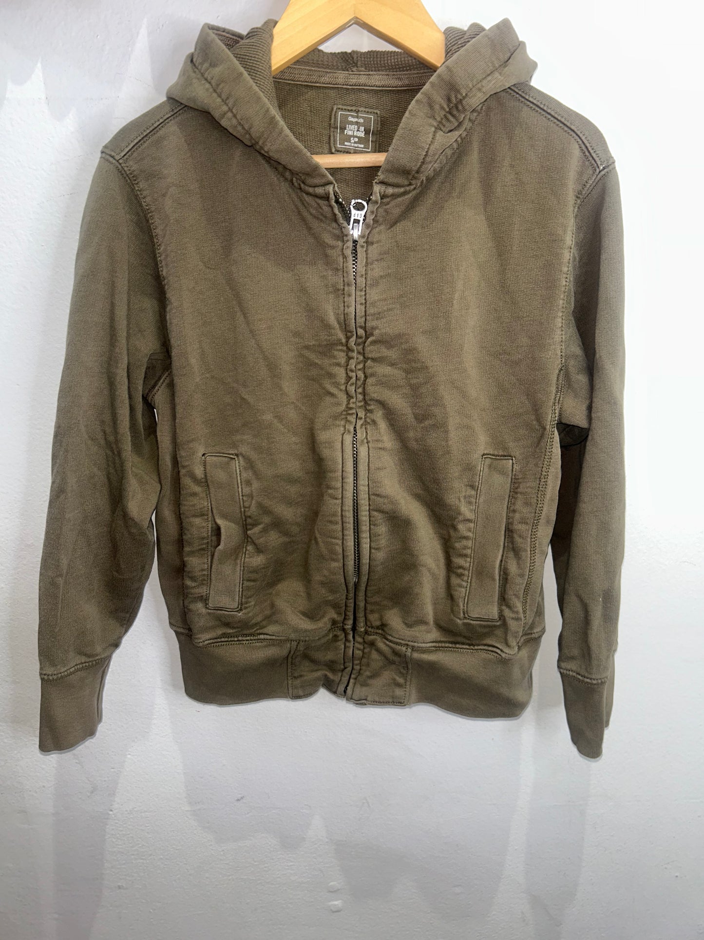 Olive lived-in sweatshirt 6-7y